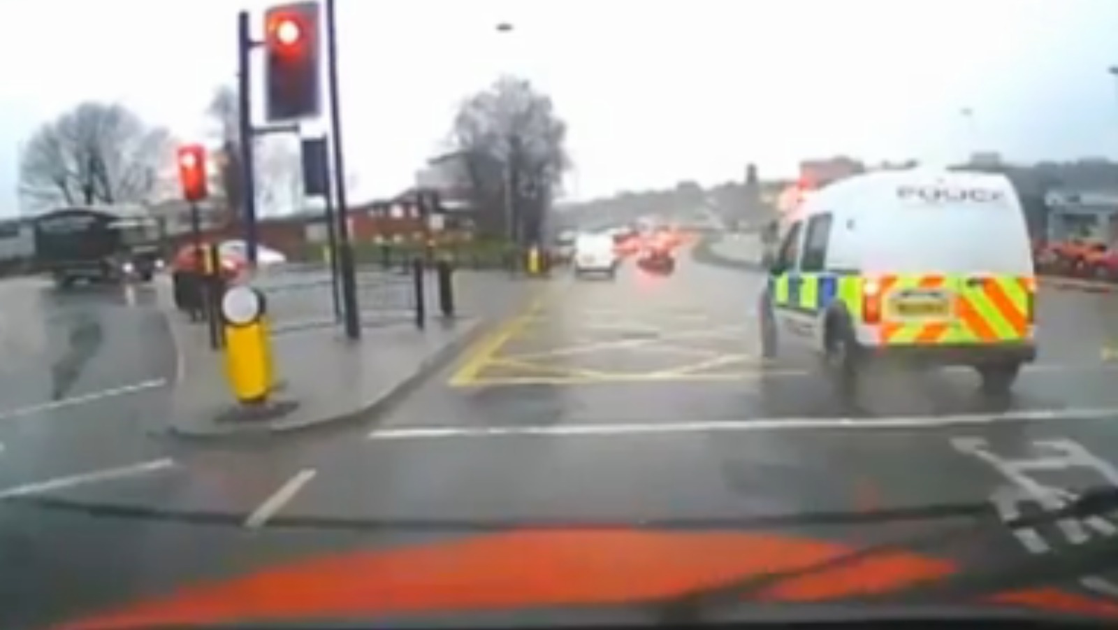 Video captures police van going through red light ITV News Granada