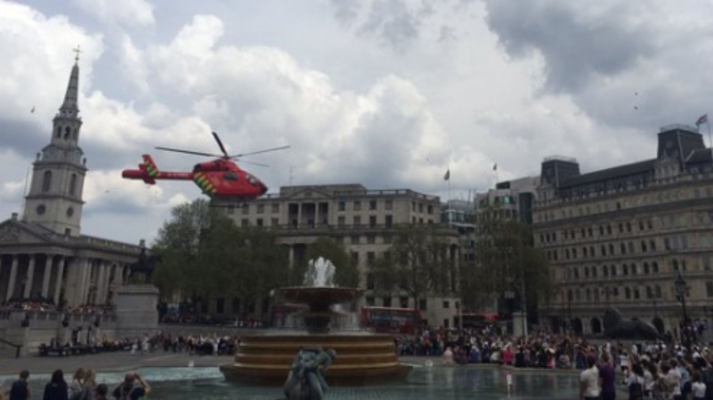 Air ambulance lands in Trafalgar Square after woman hit by bus | ITV ...