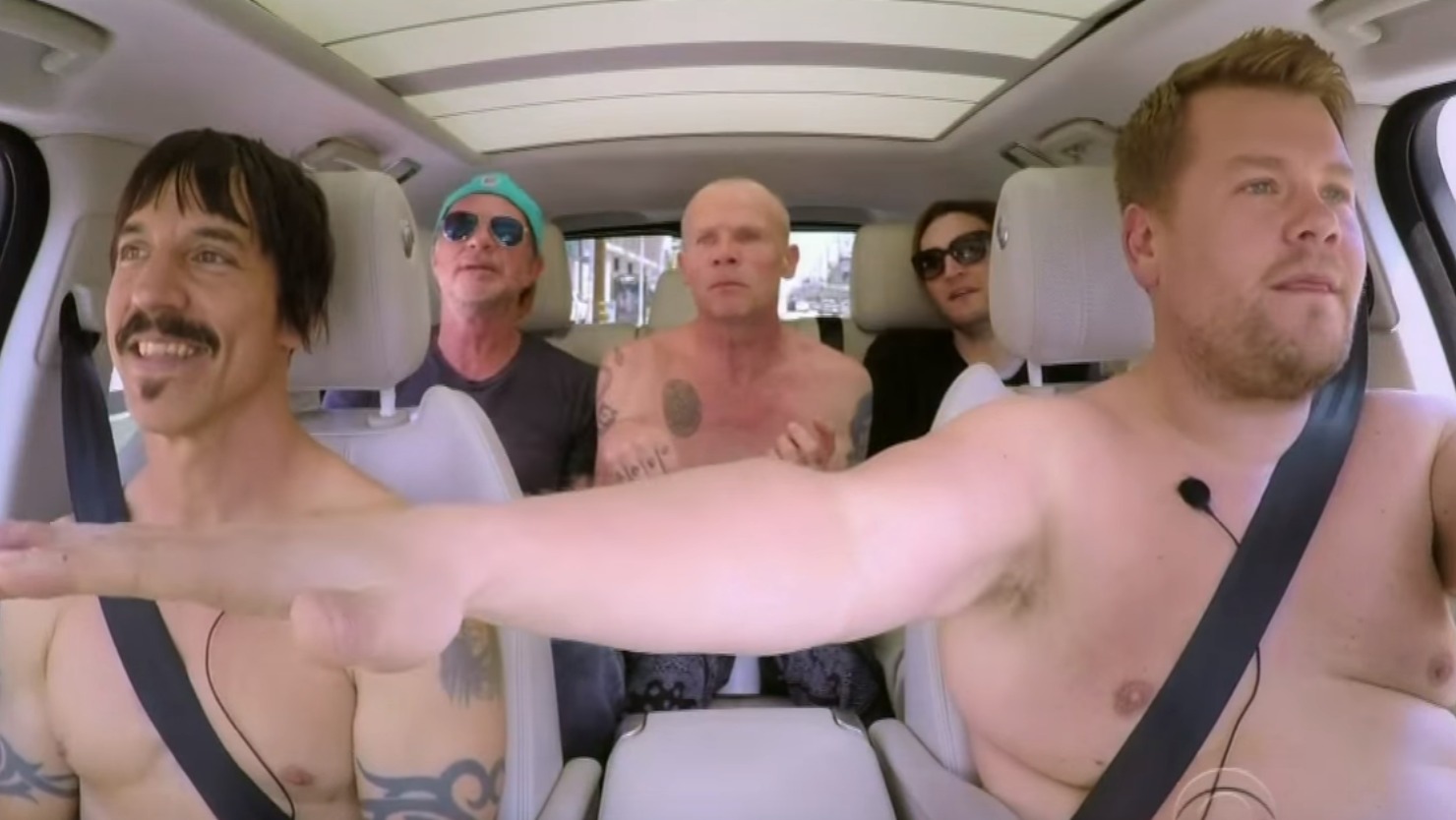 James Corden Gets Topless With Red Hot Chili Peppers In Carpool Karaoke Itv News