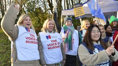 Northern Ireland nurses on the picket lines. Pacemaker