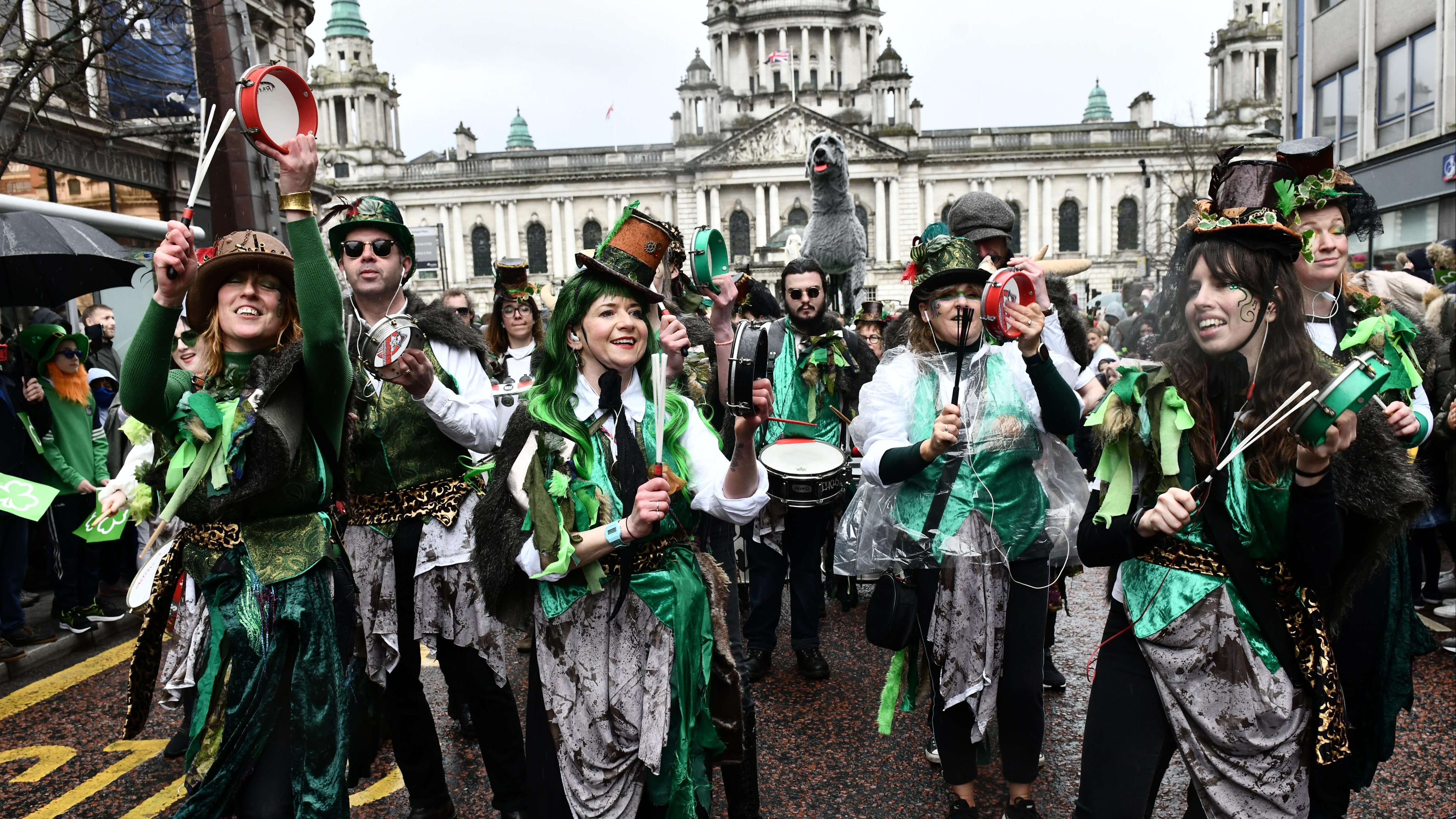 Belfast, UK.17th March, Saint Patrick's Day Parade There was many