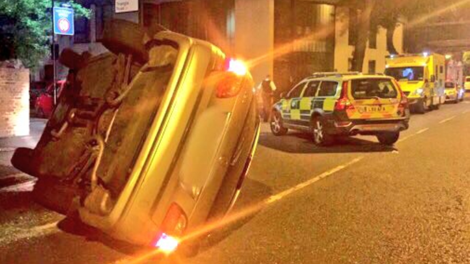 Miracle escape for driver after car flips onto its side | ITV News London
