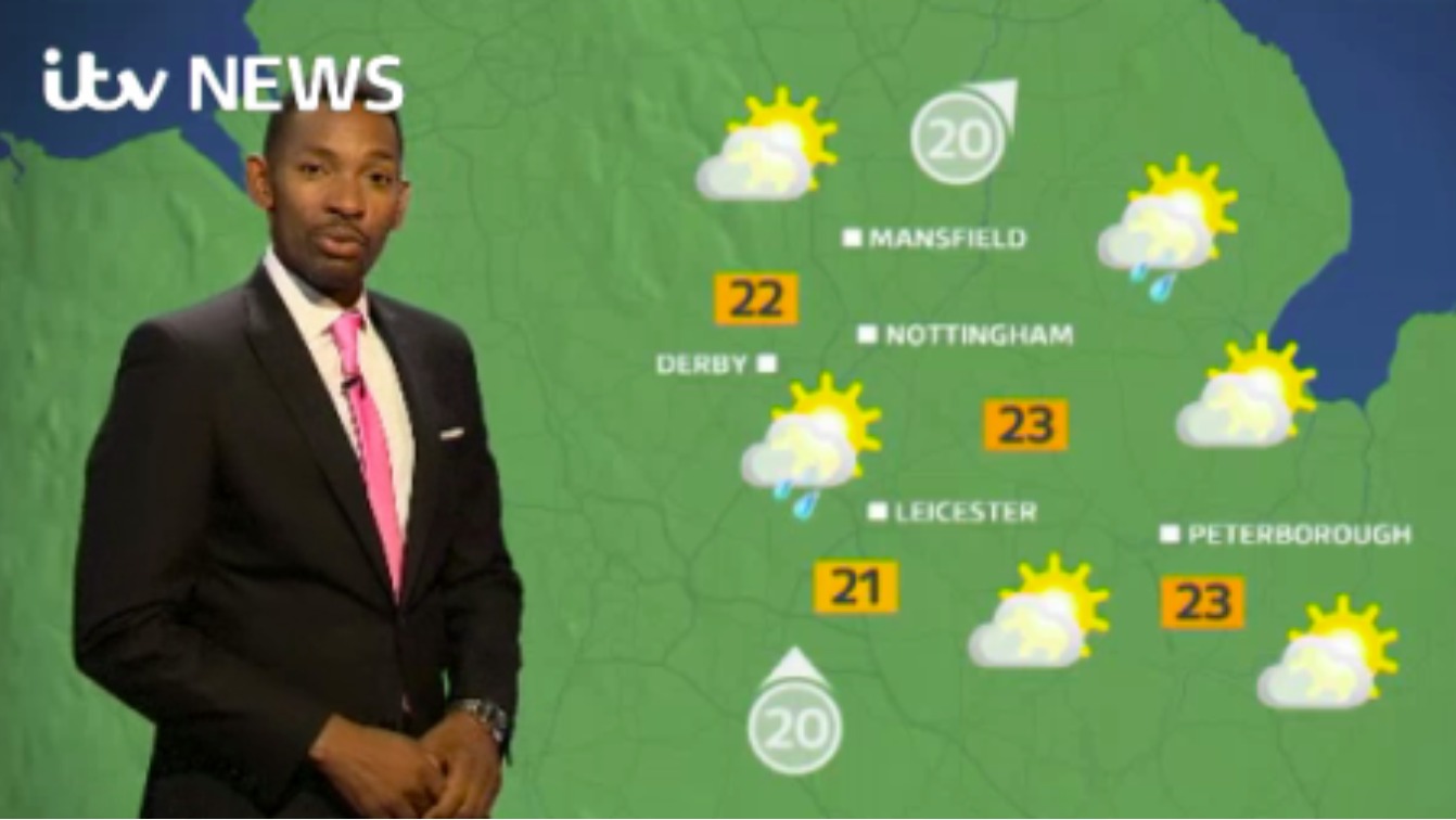 East Midlands Weather Rain later on ITV News Central