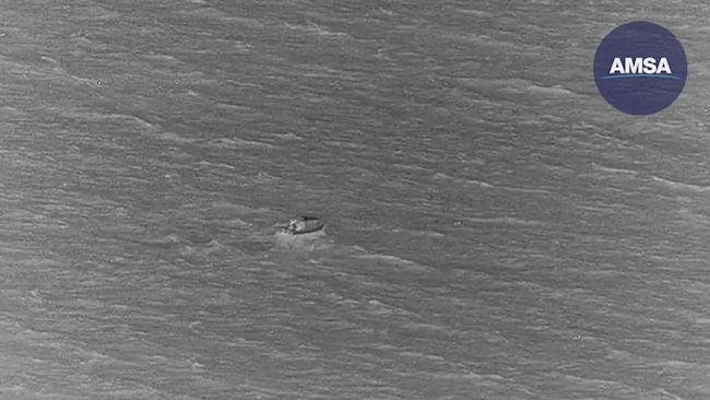 Austin's family were found some 14km off shore by a rescue helicopter.