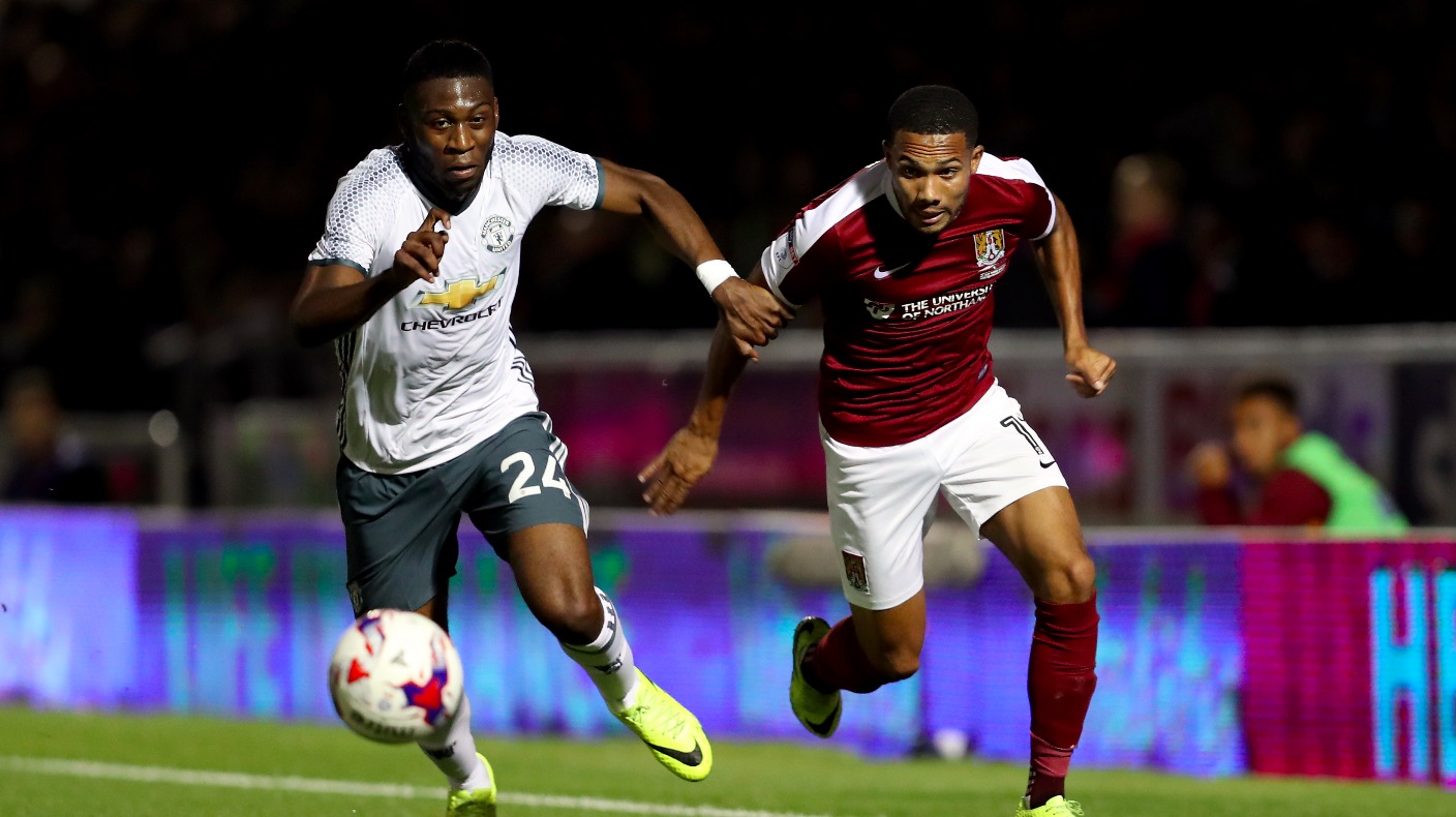 Northampton Town bow out of EFL cup despite brave Manchester United ...