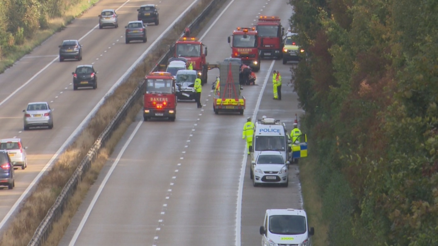 VIDEO: M3 re-opened southbound after fatal crash | ITV News Meridian