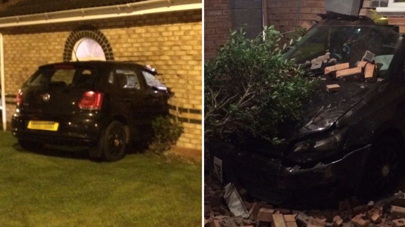 Car ends up in garage after ploughing through side of house ITV News