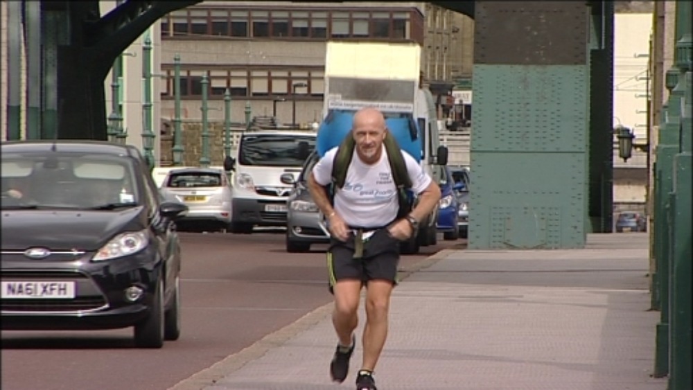 Runner carries fridge in thirty half marathons ITV News Tyne Tees