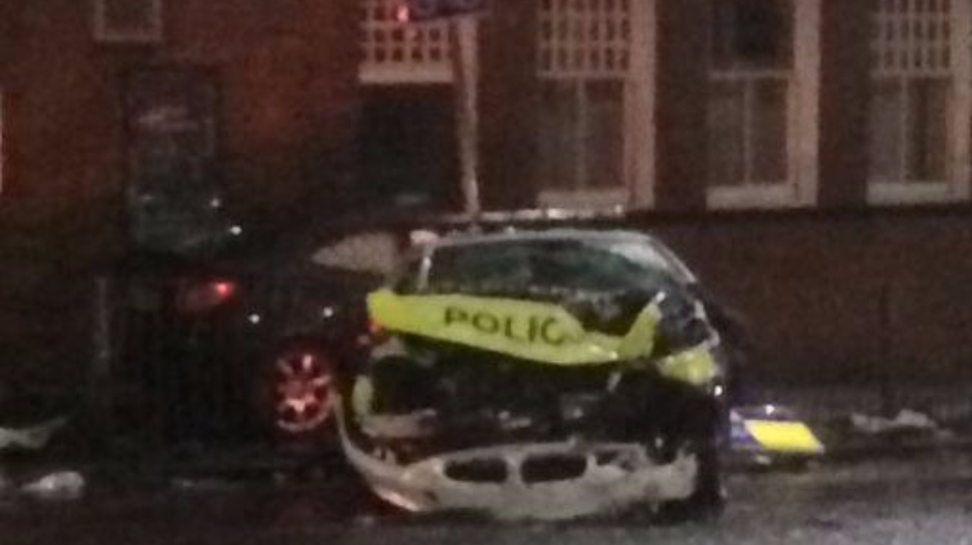 Two police officers in hospital after Salford car crash ITV News Granada