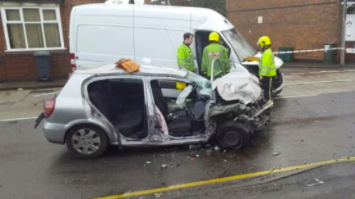 Driver trapped in car rescued after collision | ITV News Central