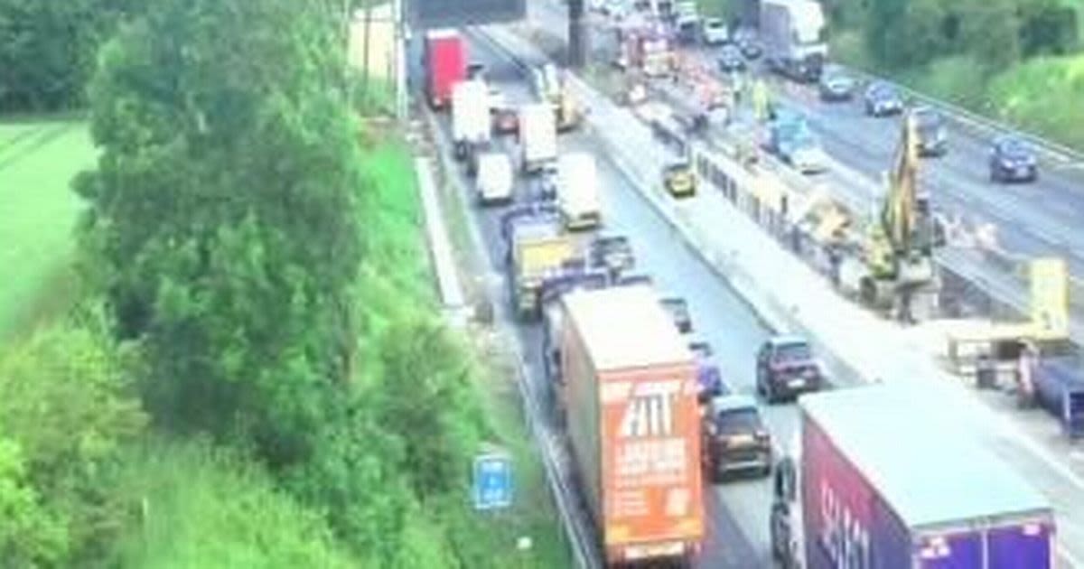 M56 eastbound in Cheshire closed following car fire ITV News Granada