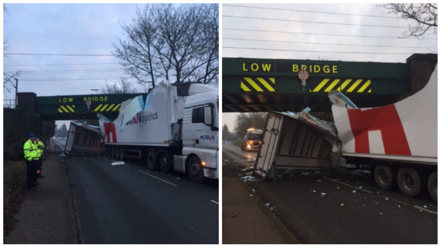 Lorry bridge crash disrupts train services | ITV News Central