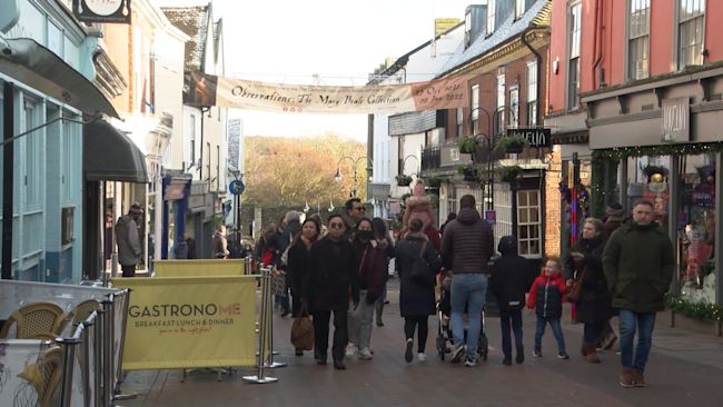 Shoppers in Bury St Edmunds.