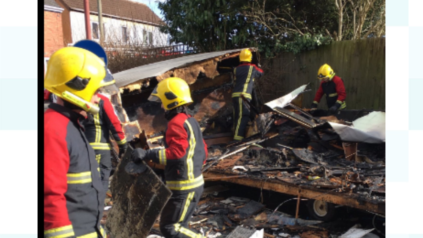 Caravan destroyed in suspected arson attack | ITV News Central