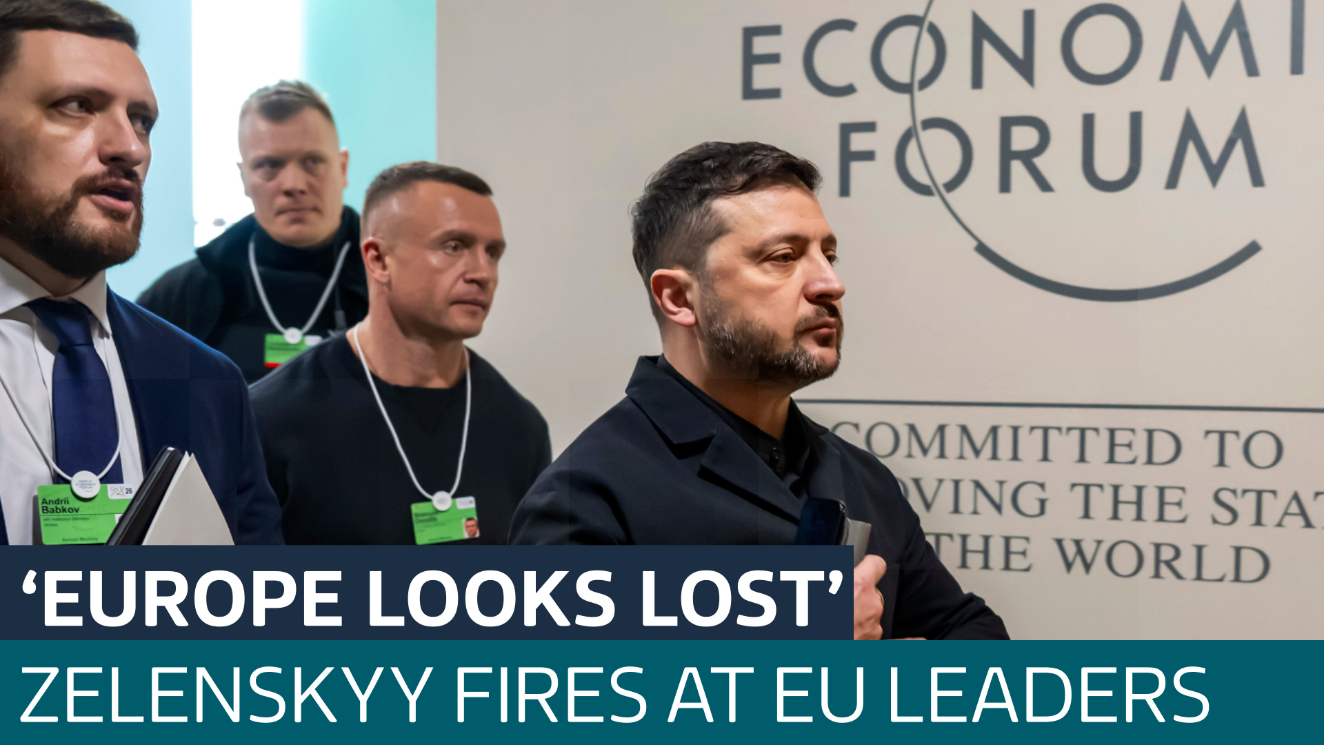 Zelenskyy scolds Europe in fiery Davos speech, as peace talks continue - Latest From ITV News