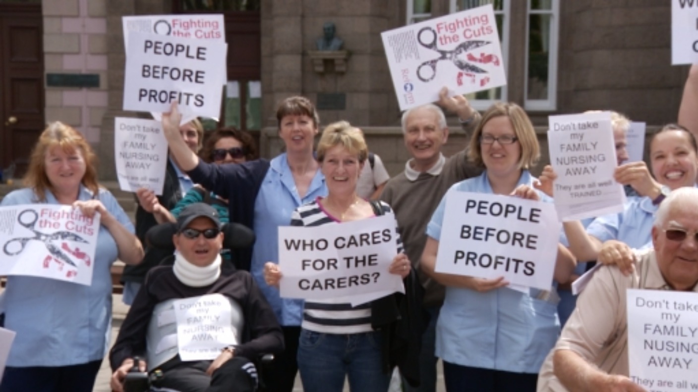 Carers in Jersey protest against contract changes | ITV News Channel