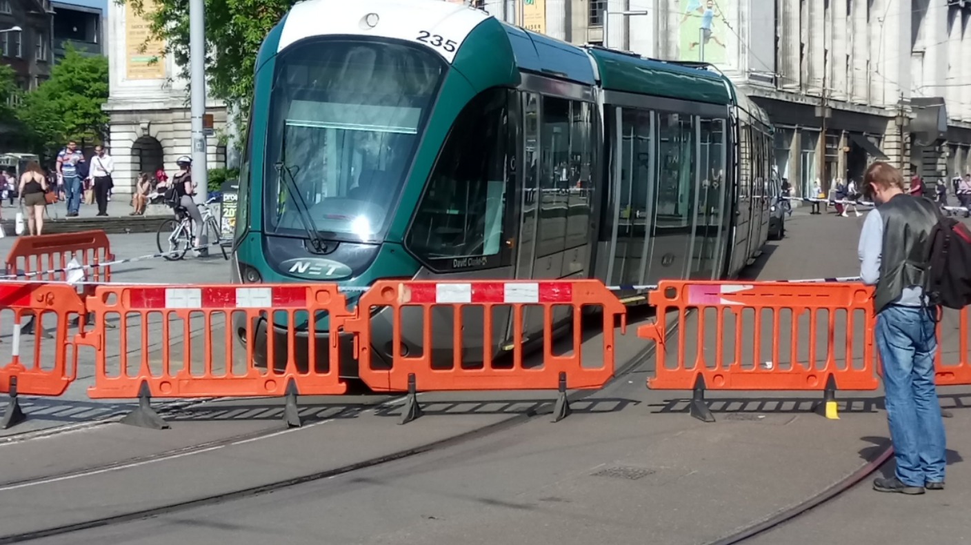 Travel disruption after tram 'derails' | ITV News Central