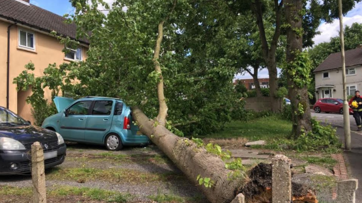 Teenager has lucky escape after tree falls on car | ITV News Central