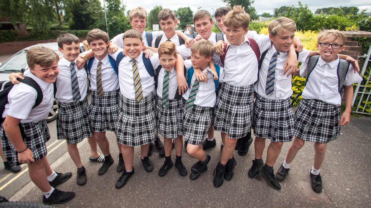 Boys wear skirts to school to protest no shorts rule during heatwave ...