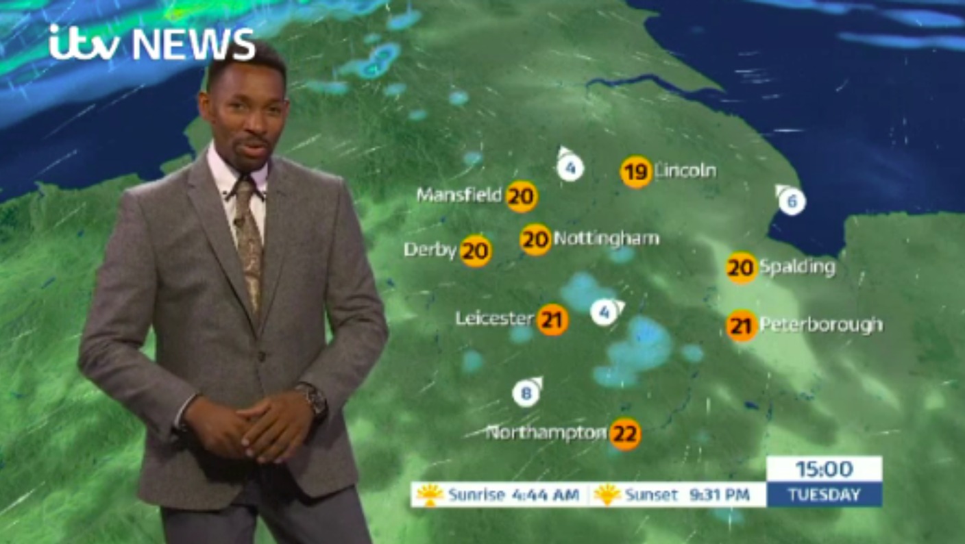 East Midlands Weather: Chance of light rain on Tuesday | ITV News Central