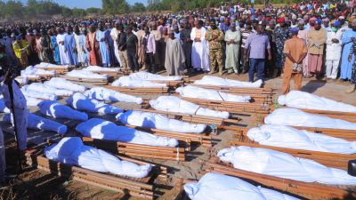 Bodies of some of those killed on Saturday