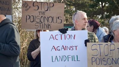 Hundreds join protest against landfill site in Fleetwood, calling for action