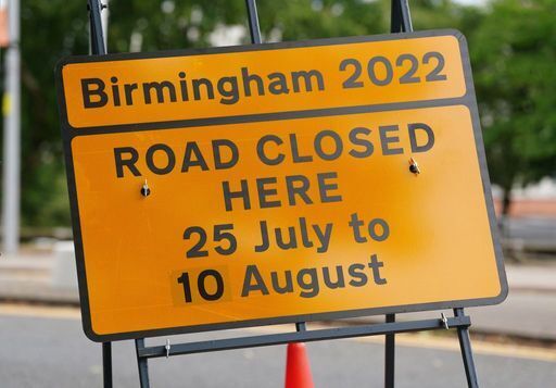 What roads are closed during the Birmingham 2022 Commonwealth