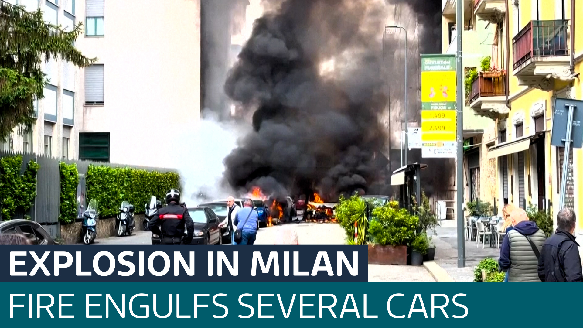 Sliders Bugers Exploding Vehicles set on fire after explosion in central Milan - Latest From ITV ...