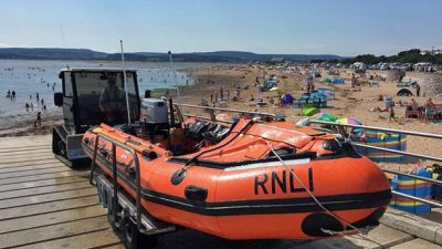 Exmouth Inshore Lifeboat is recovered to the Lifeboat Station following the emergencies