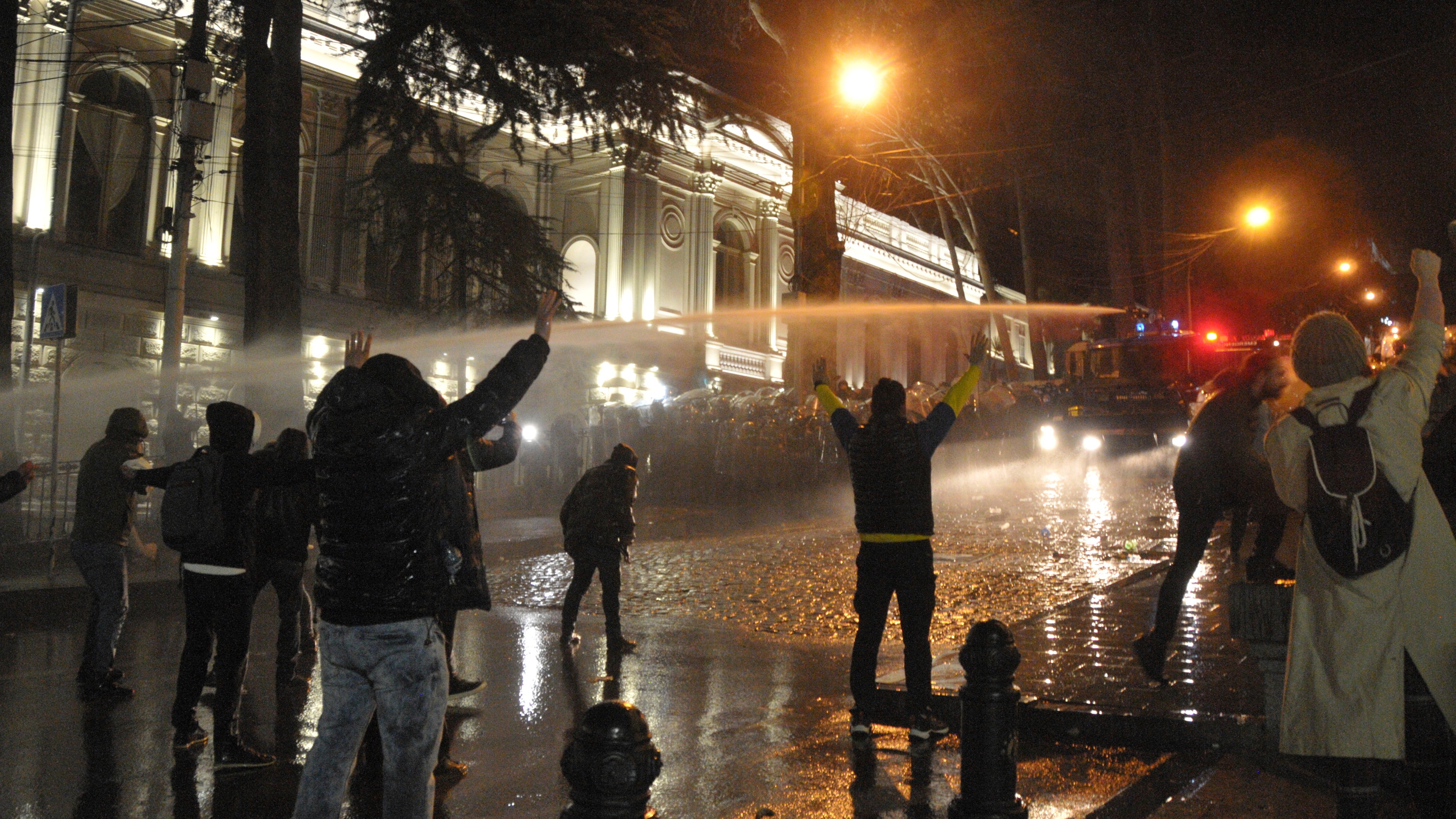 Tbilisi: Police Douse Protesters Outside Georgia's Parliament With Tear ...