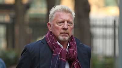 Boris Becker arrives at Southwark Crown Court as he goes on trial over charges relating to his bankruptcy. The former Wimbledon champion is accused of concealing funds and not handing over trophies to settle his debts. Picture date: Monday March 21, 2022.