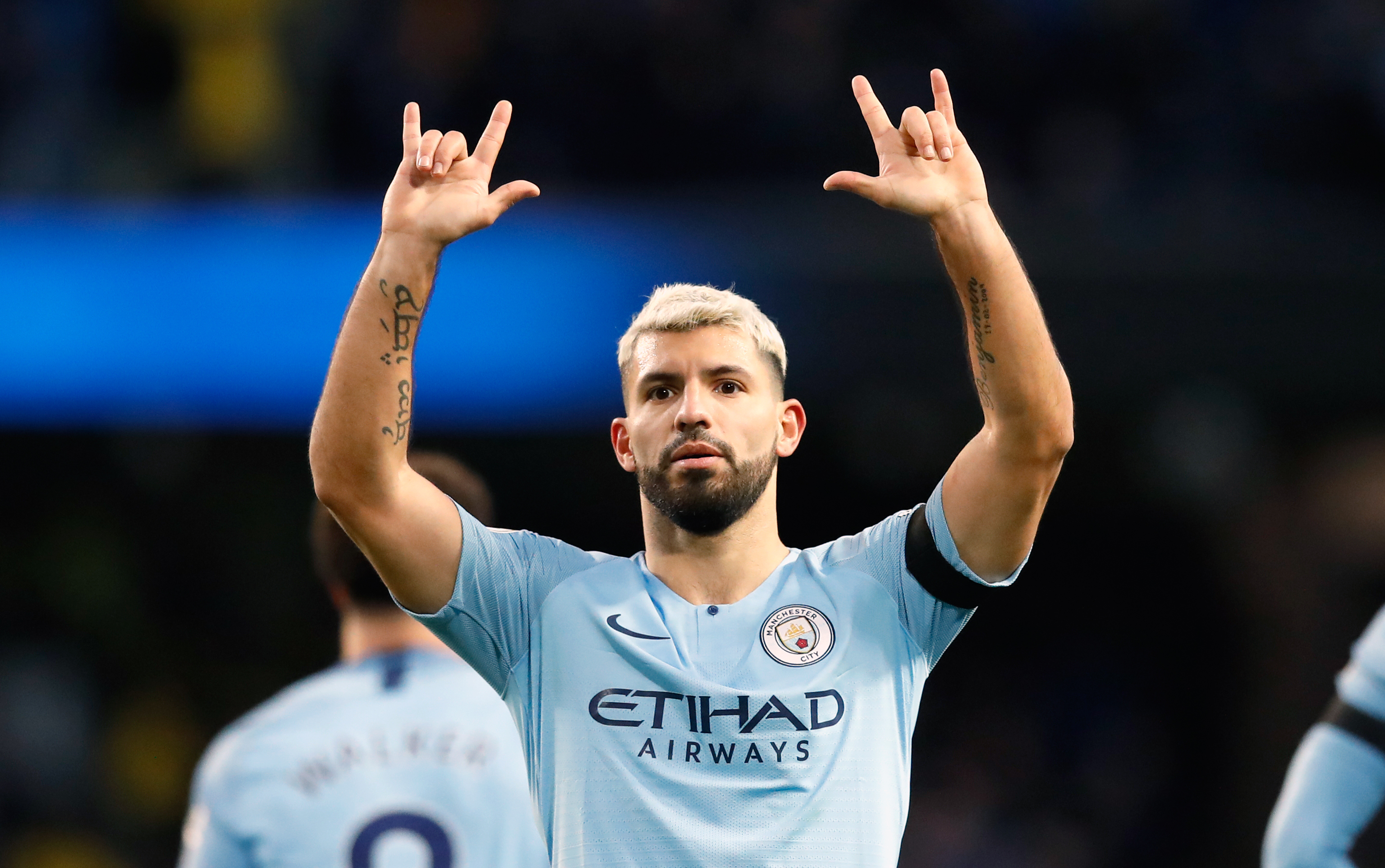 Shirt worn by Sergio Aguero when he scored famous title-winning