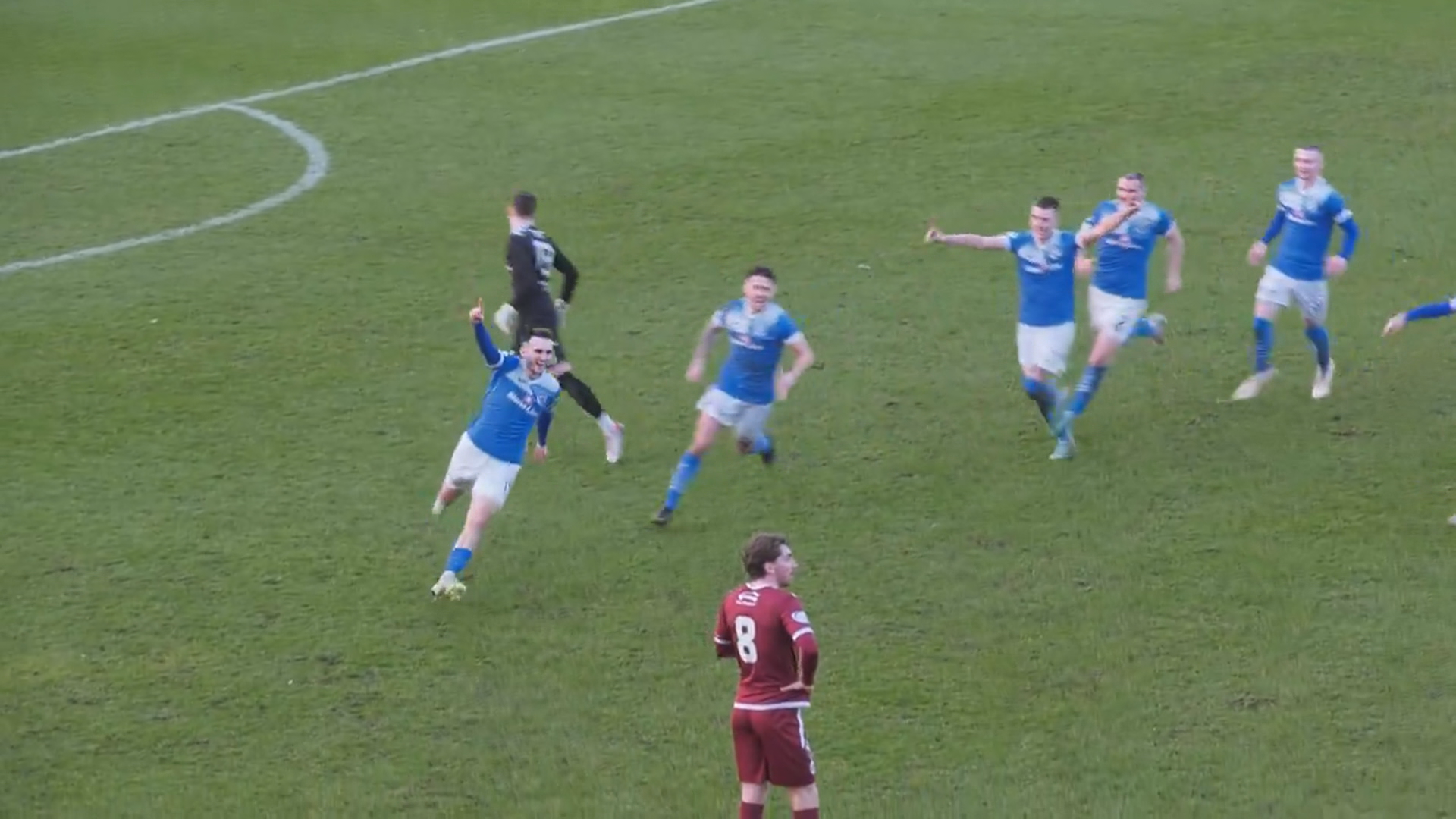'60 or 70 yards' Watch the moment Stranraer defender scores from