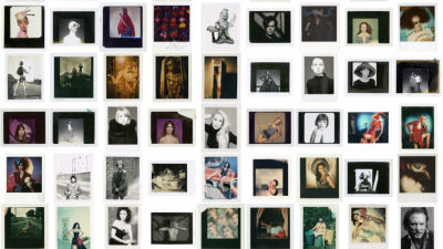 A selection of David Bailey's rare polaroid collection.