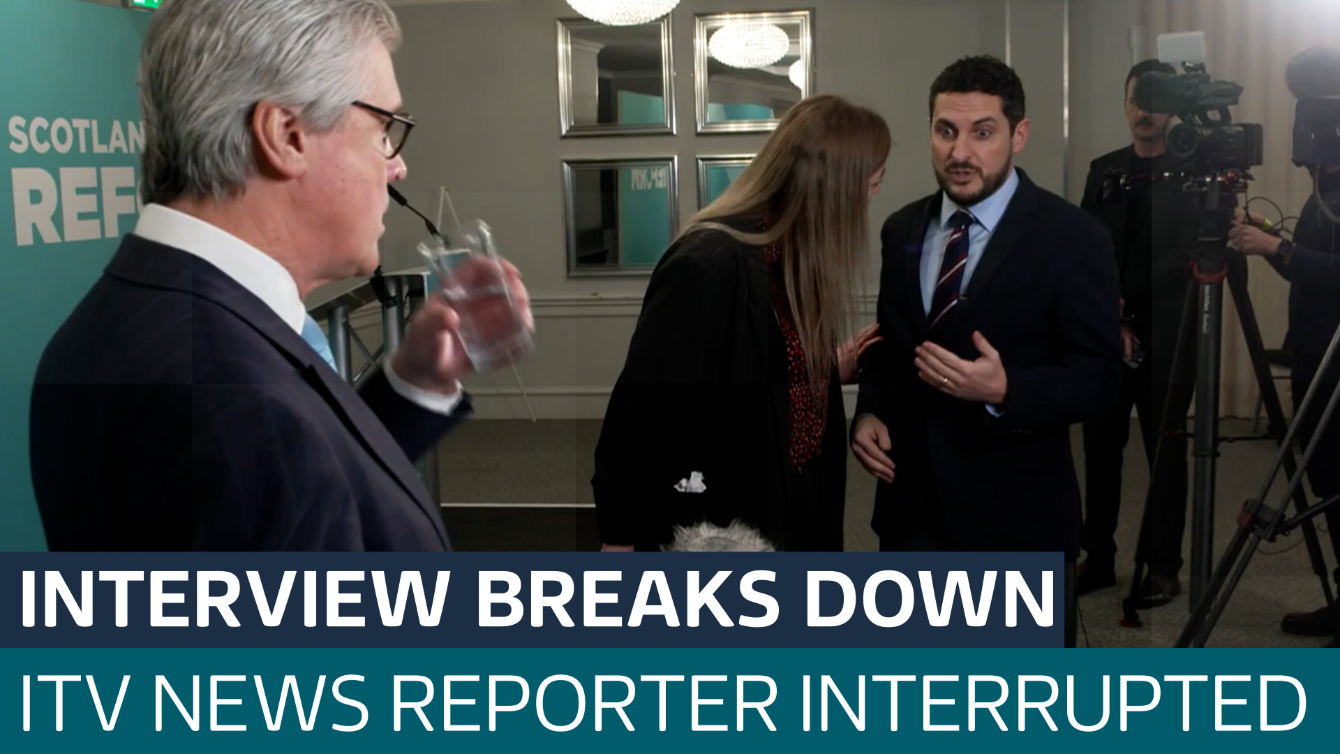 Watch the moment a Reform UK staff member grabs ITV News reporter - Latest From ITV News