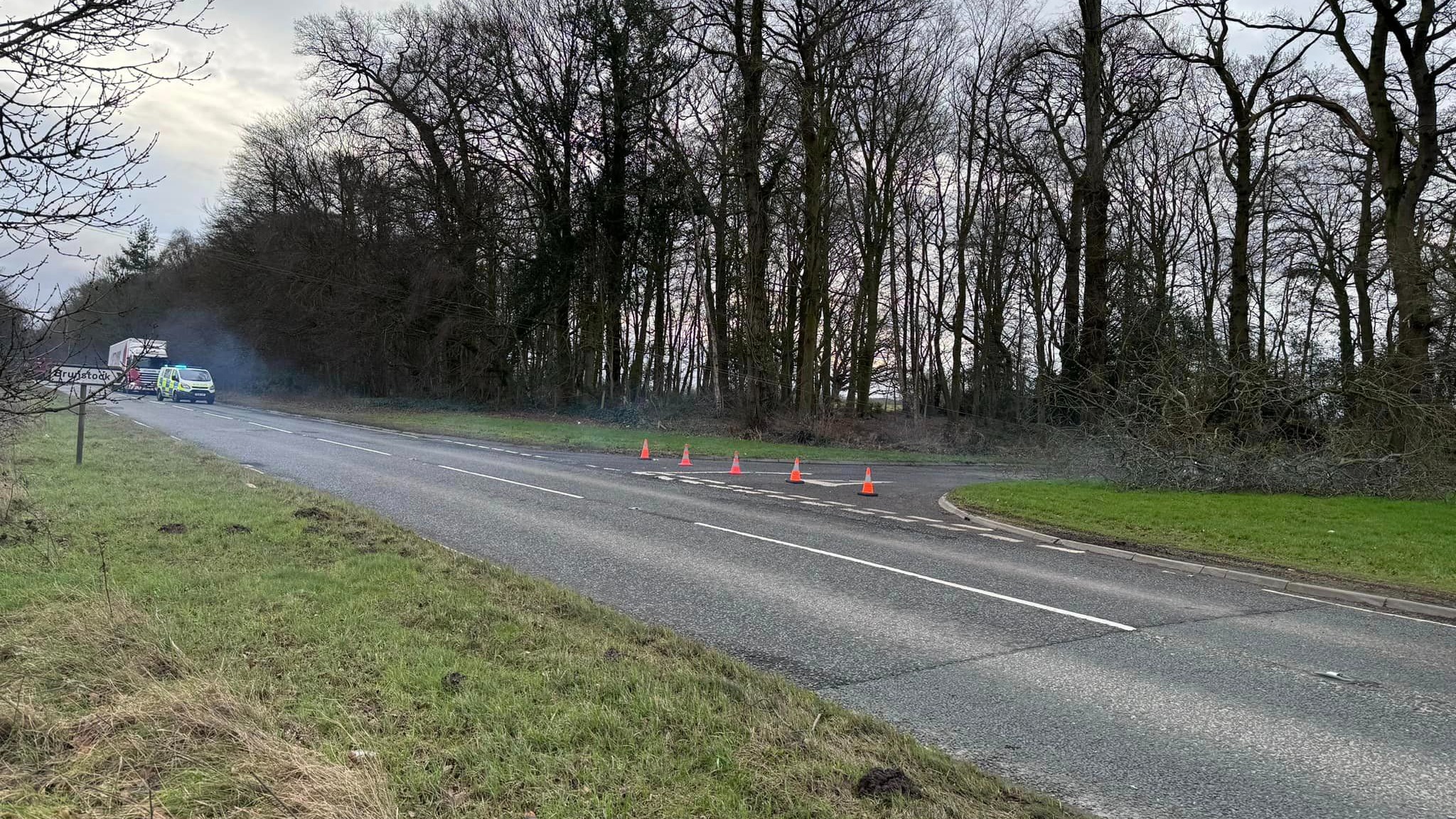 Major Cumbrian road closed after falling tree hits power cables