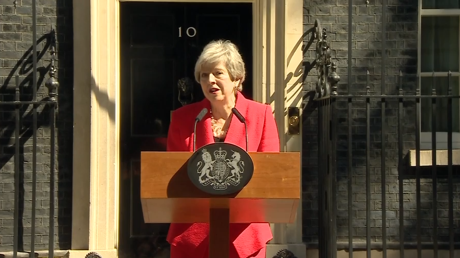 May delivered an emotional resignation speech outside 10 Downing Street.