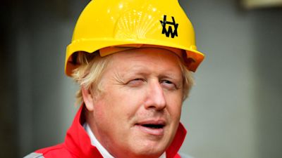 Prime Minister Boris Johnson during his visit to Appledore Shipyard in Devon.