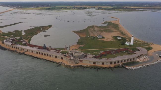 Hurst Castle from the air