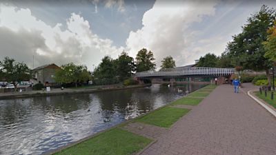 Emergency services were called to the canal side at 2pm on Saturday
