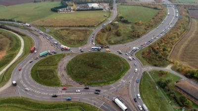 ANGLIA 011222 BLACK CAT ROUNDABOUT HIGHWAYS AGENCY