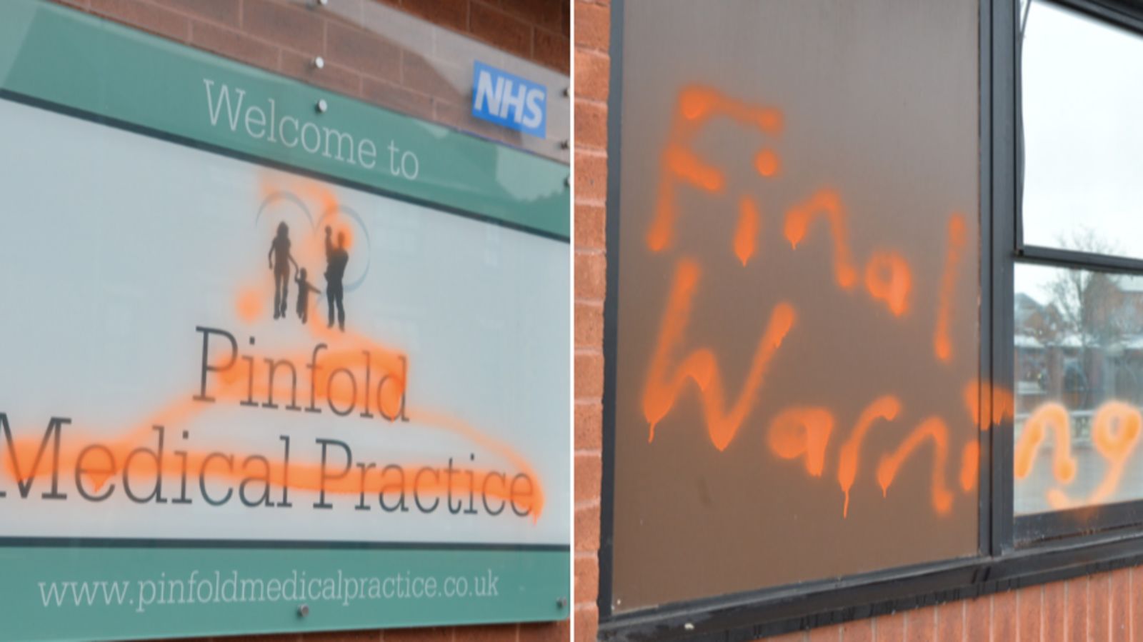 Man arrested after Loughborough GP office covered with offensive ...