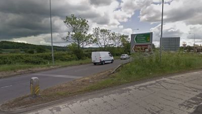 LITTLE BICKHILL EXIT ON A5 IN MK WHERE A FATAL CRASH HAPPENED.  CREDIT TO GOOGLE MAPS.