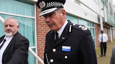 Suspended chief constable Nick Adderley leaves Northampton Saints Stadium, Northampton, following the first day of his misconduct hearing. The Independent Office for Police Conduct is carrying out a criminal inquiry into whether Adderley misrepresented his military service, having referred potential breaches of police standards of professional behaviour, including honesty and integrity and discreditable conduct, to the Police, Fire and Crime Commissioner's office. Picture date: Tuesday May 28, 2024.
Credit: PA