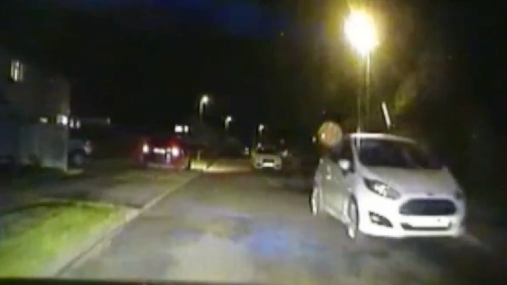 Moment speeding driver mounts pavements and goes wrong way on ...