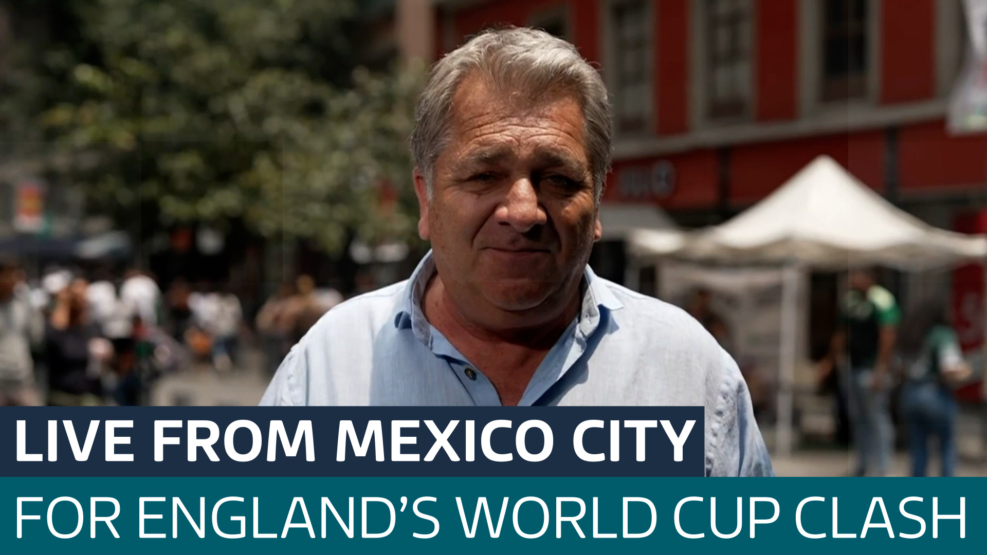Fireworks, flares and a band - Mexico fans gather outside Englands' hotel before World Cup clash.