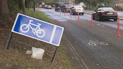 A controversial cycle scheme in West Sussex could be removed over concerns that it's making traffic jams worse during busy periods.