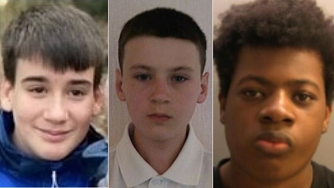 Max Mapplebeck, 13, Martin Ablet, aged 14, and 16-year-old Kieran Bellerby