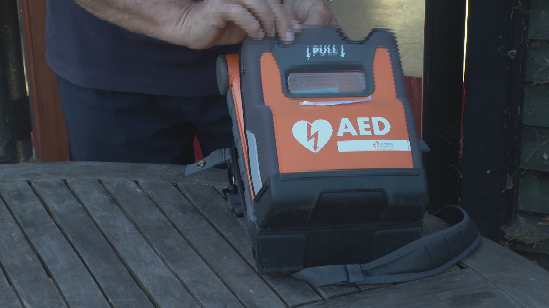 Newly installed defibrillator and CPR saved man's life after he ...