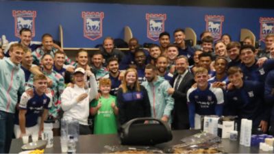 Ed Sheeran joins Ipswich Town players in dressing-room singalong | ITV News  Anglia